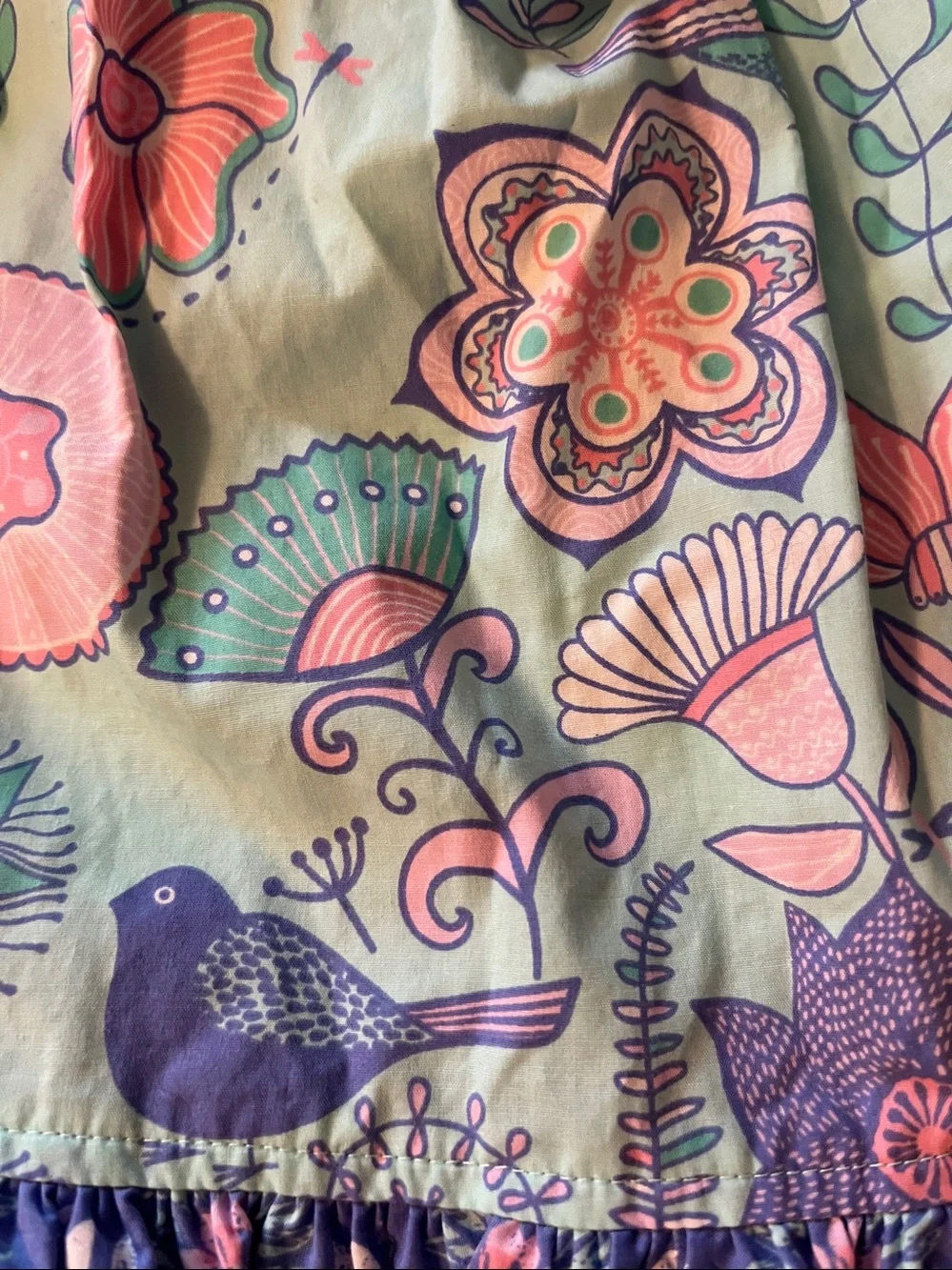 Eleanor‎ Rose Whimsical Garden Dress Floral Birds Size 2